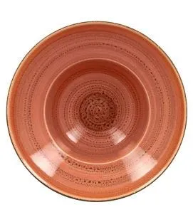 Assiette extra creuse rond orange porcelaine vitrifiée Ø 26,1 cm Twirl Rak