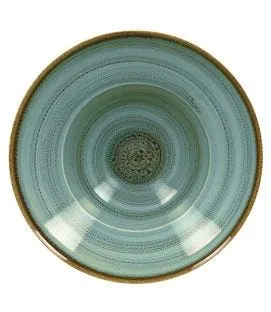 Assiette extra creuse rond bleu porcelaine vitrifiée Ø 26,1 cm Twirl Rak