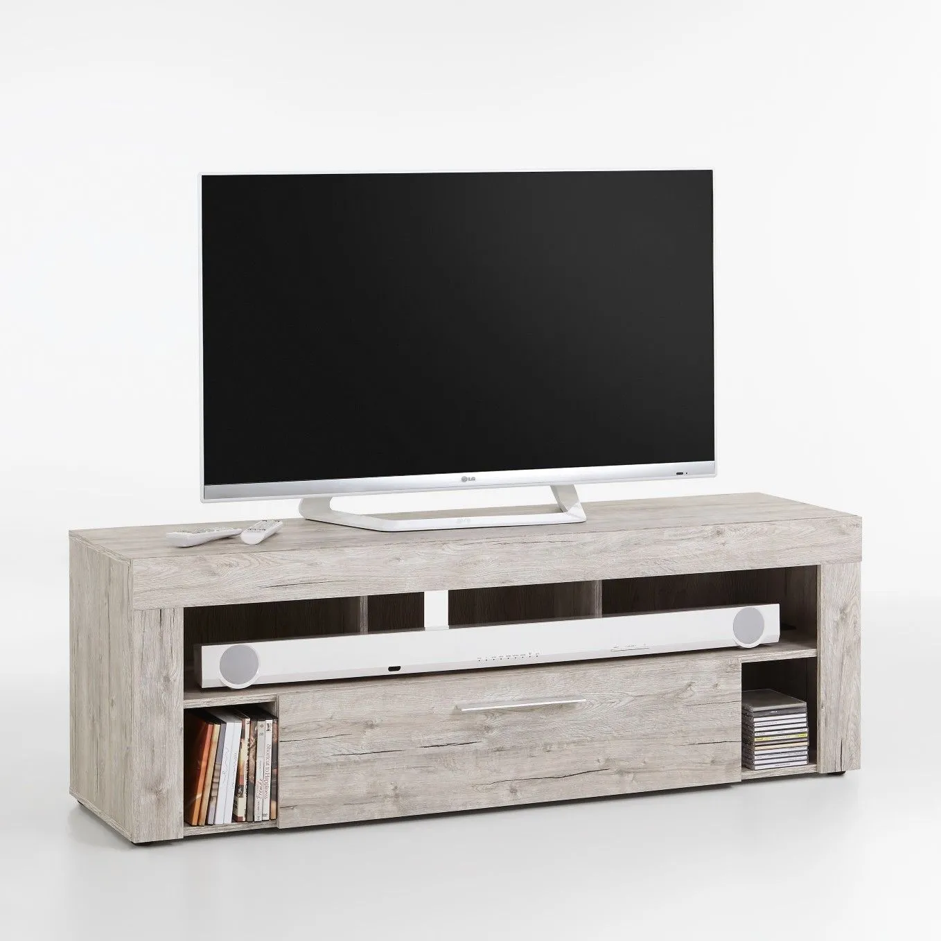 Meuble TV Vidi 150 cm - chêne gris