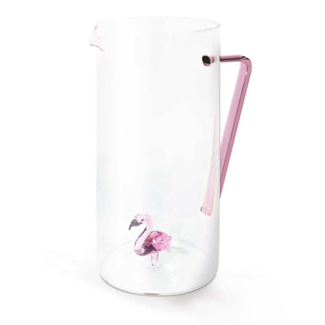 WD LifeStyle Borosilicate Glass Carafe Cc 1.2 Lt Flamingo Decoration