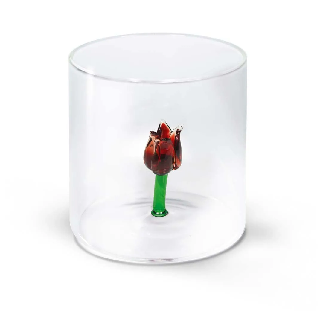 WD LifeStyle Borosilicate Glass Cup Cc 250 ml Tulip Decoration