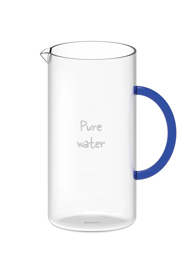 WD LifeStyle Borosilicate Glass Carafe Pure Water 1.3 Lt Blue Handle