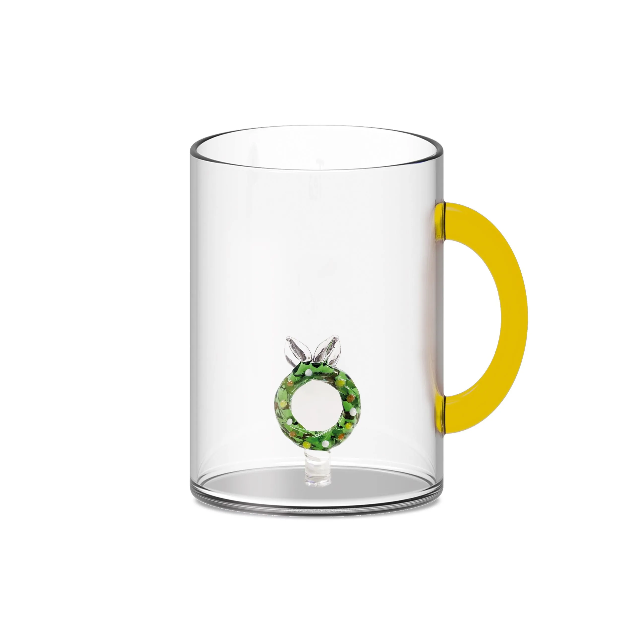 WD LifeStyle Borosilicate Glass Cup Cc 420 Ml Christmas Wreath Decorat