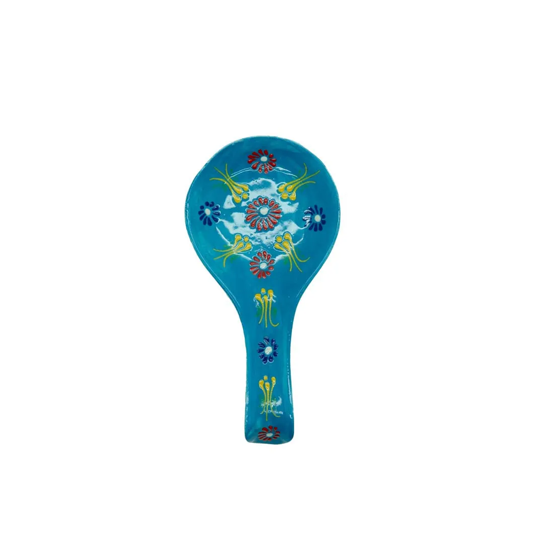 WD LifeStyle Ceramic Spoon Rest Turquoise Color