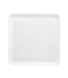 Assiette plate carré blanc porcelaine 25,5x25,5 cm Yaka Medard De Noblat