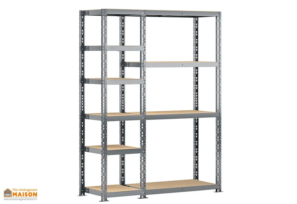 Rayonnage 2 Étagères Métalliques 150 cm - Système Extension