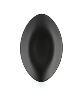 Assiette plate ovale noir porcelaine culinaire 35x22 cm Revol