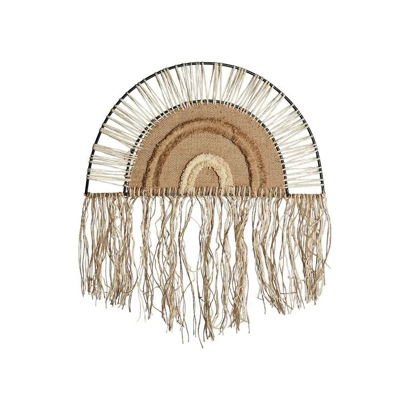 WHIL Décoration murale en jute et fer naturel/beige, 60x2x75 cm.