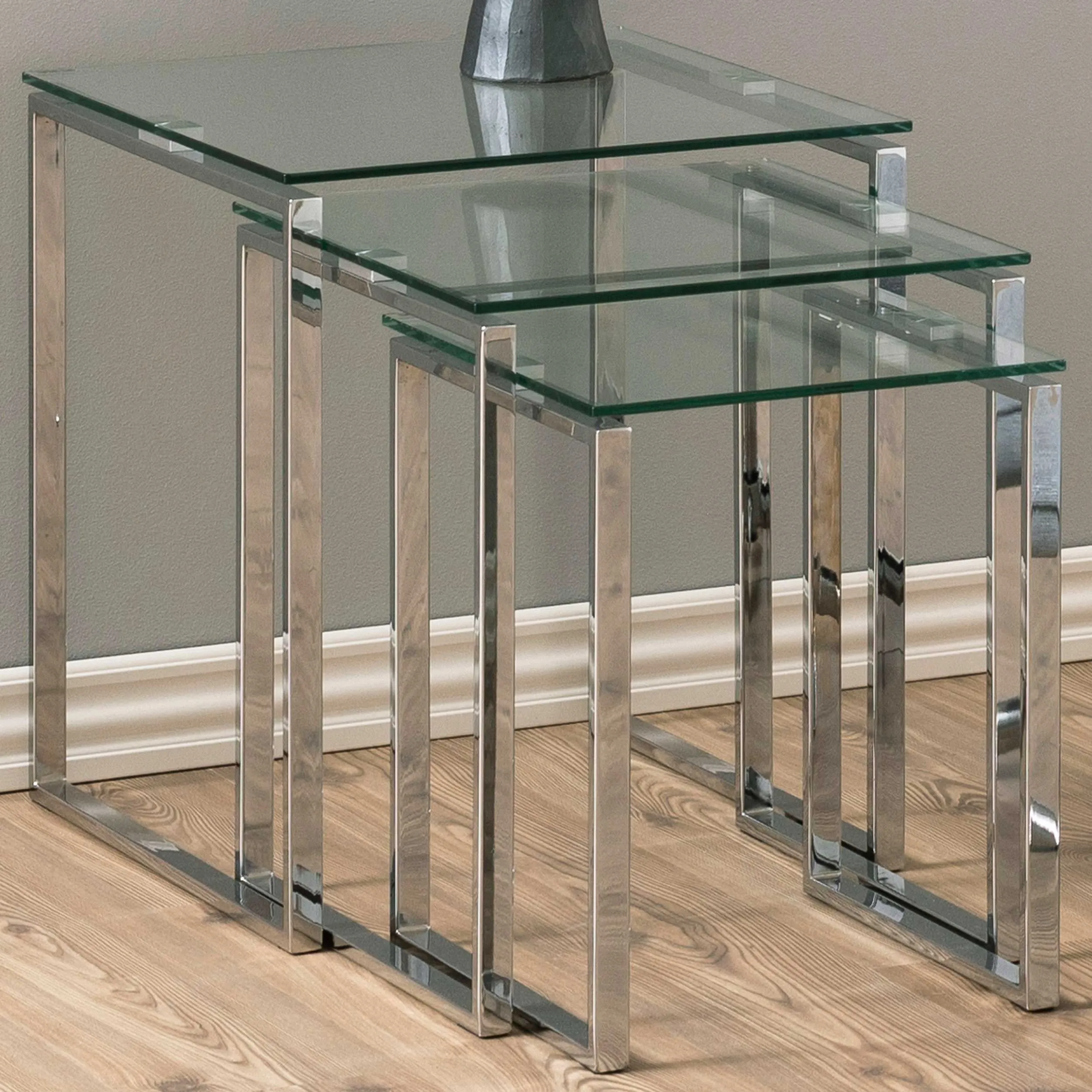 Lot de 3 tables d'appoint Nicola - gris