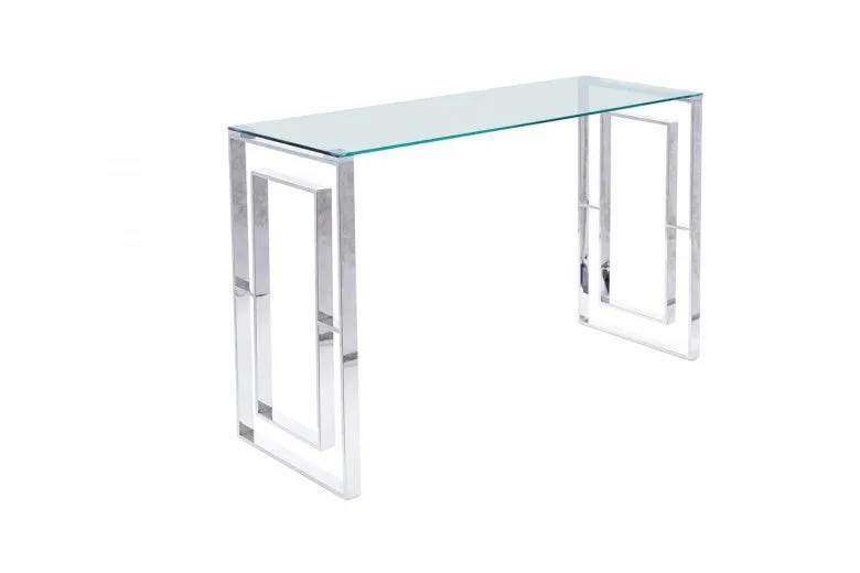 Console verre et métal Allure C Transparent / Chrome, l120xA40xH78 cm