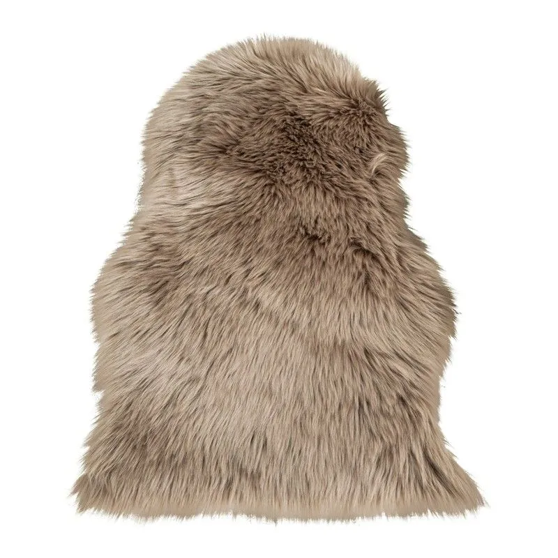 Tapis en cuir artificiel taupe, 85 x 50 x 6,5 cm | Peau d'agneau artificielle