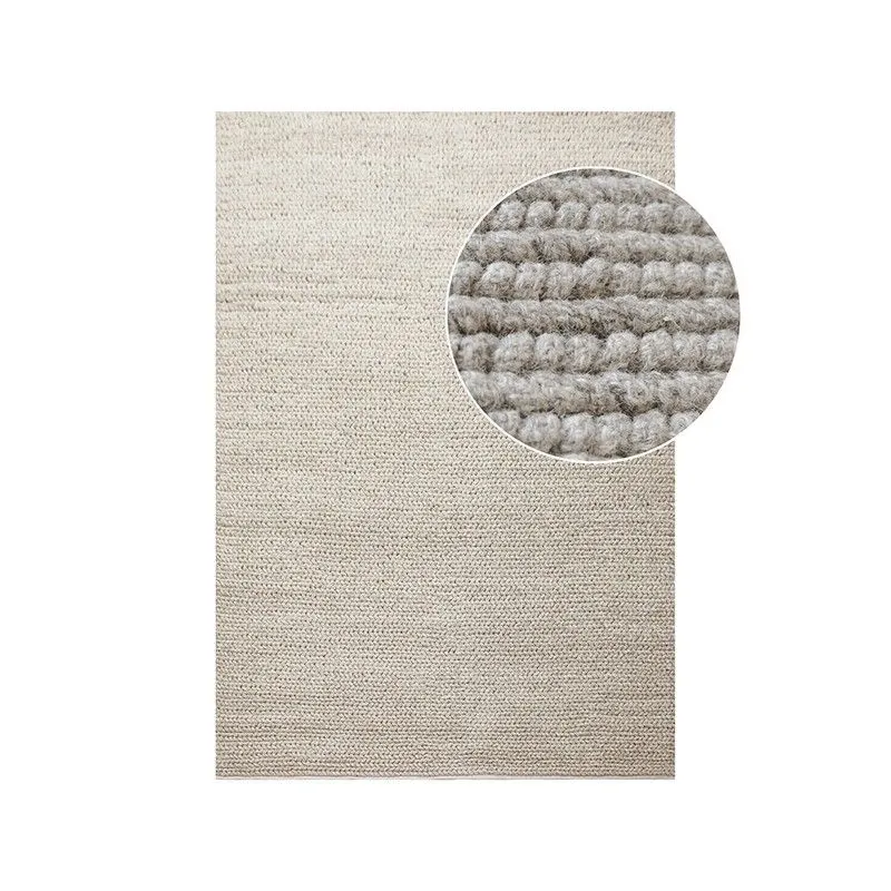 Tapis rectangulaire en laine ivoire, 230 x 160 x 1 cm | Mandy