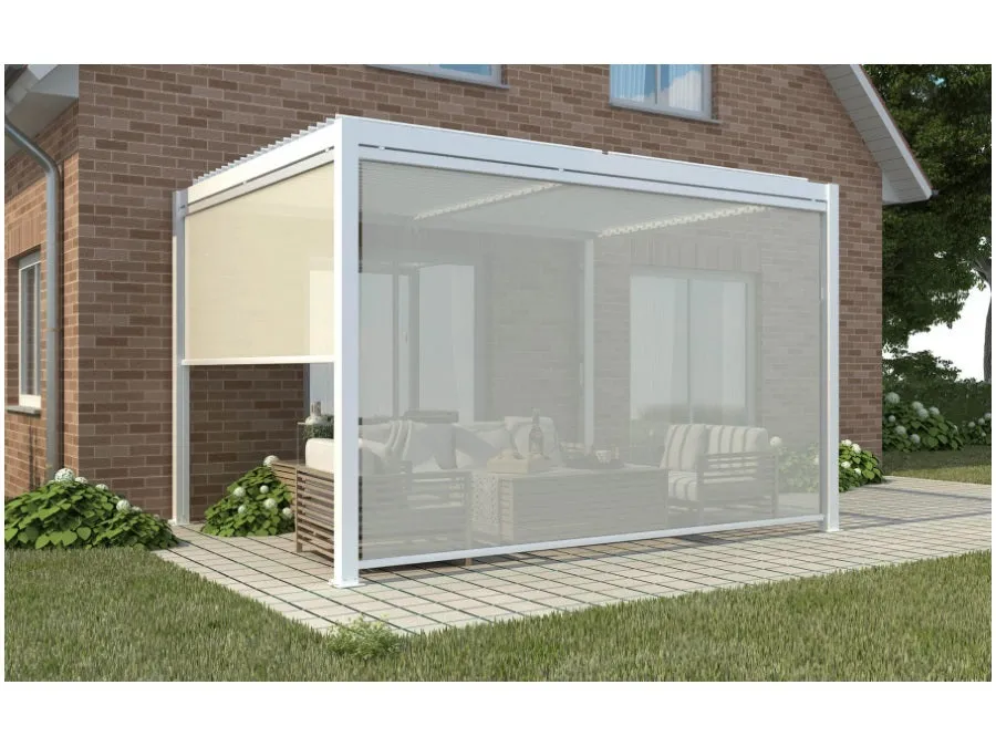 Moia Greenwood Self-rolling Blackout Awning for Pergola in Textilene 4