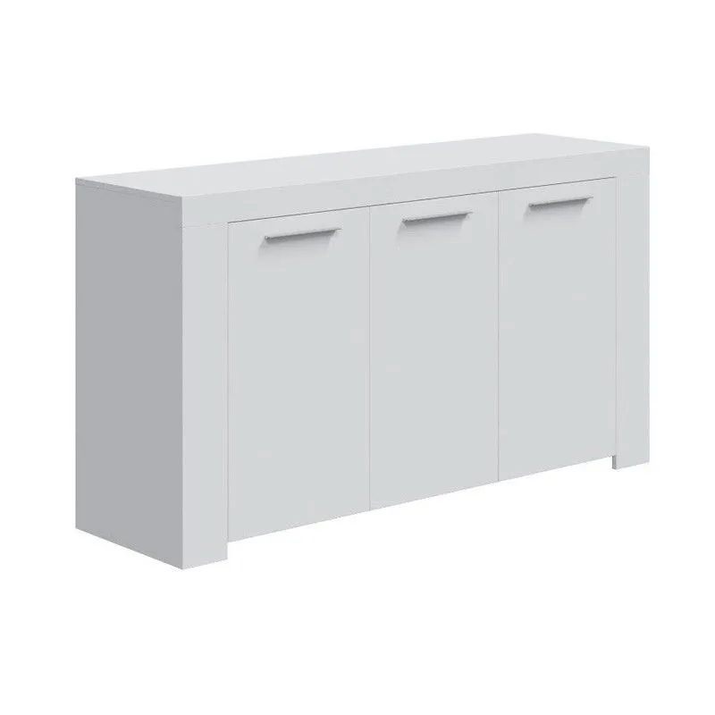 Buffet 3 portes blanc, 144 x 42 x 80 cm