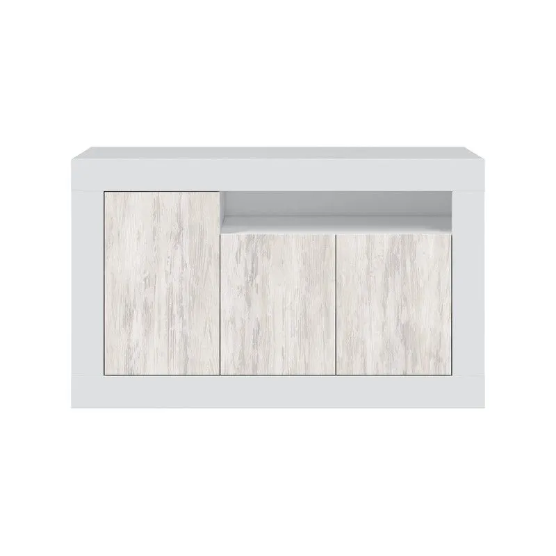 Buffet en bois blanc/naturel, 144x42x87 cm | BALTIK