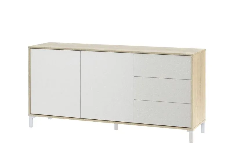 Buffet en bois naturel/blanc, 154x41x74 cm | BROOKLYN