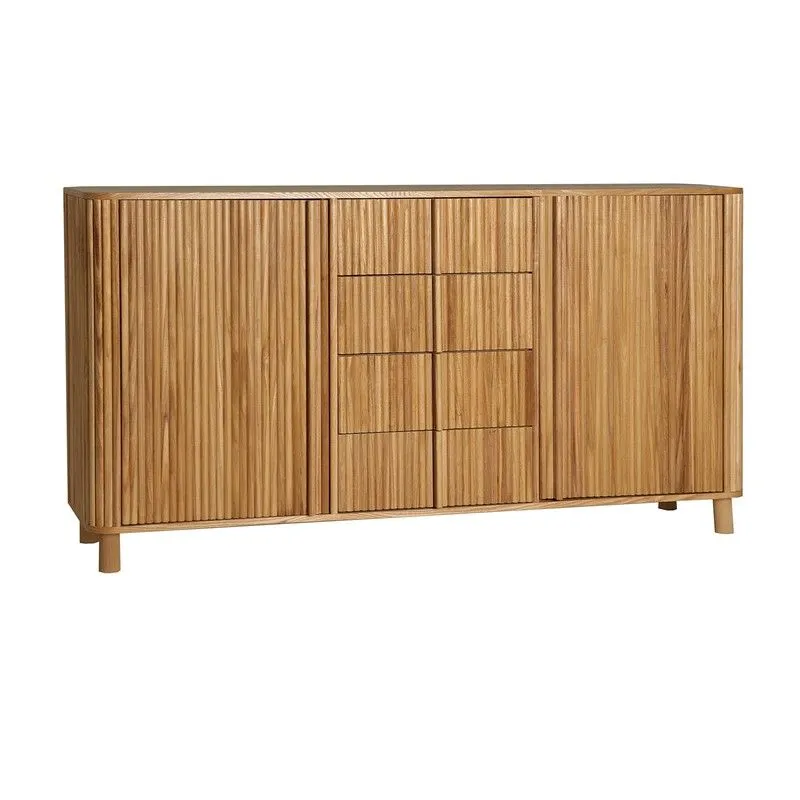 Buffet en bois de paulownia naturel, 160 x 40 x 90 cm | Skagen