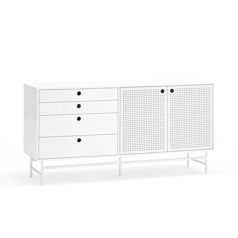 Buffet en bois blanc, 150 x 47 x 77 cm | Place