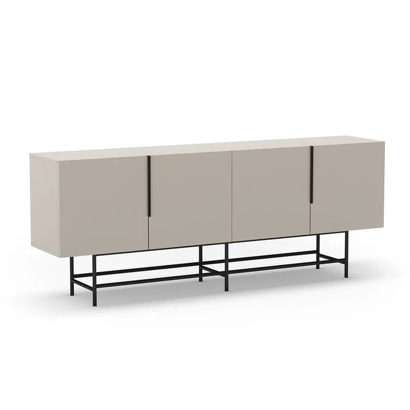 Buffet en bois couleur crème, 200 x 40 x 77,9 cm | Eldia