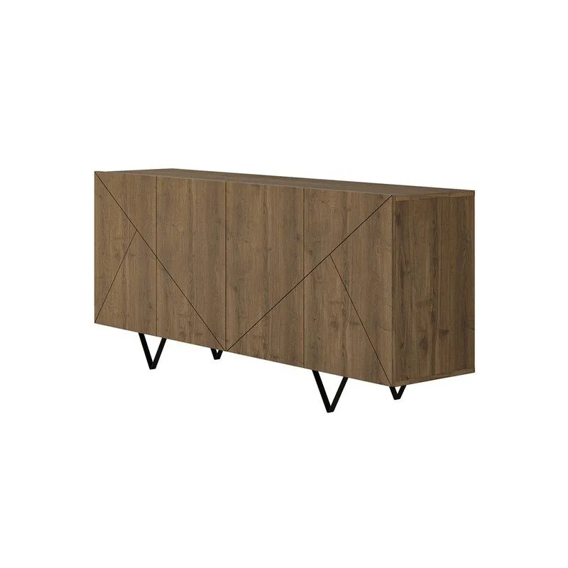 Buffet en bois couleur noyer, 180 x 41,8 x 80 cm | Connie