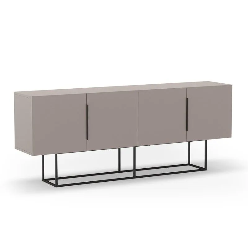 Buffet en bois et métal moka et noir, 200 x 40 x 79,7 cm | Titan