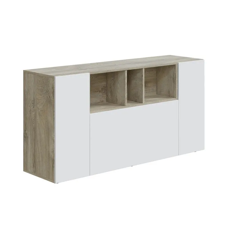 Buffet en bois blanc/naturel, 150x41x76 cm | LOIRE
