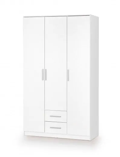 Armoire palette 3 portes et 2 tiroirs Lima S-3 Blanc, l120xA52xH205 cm
