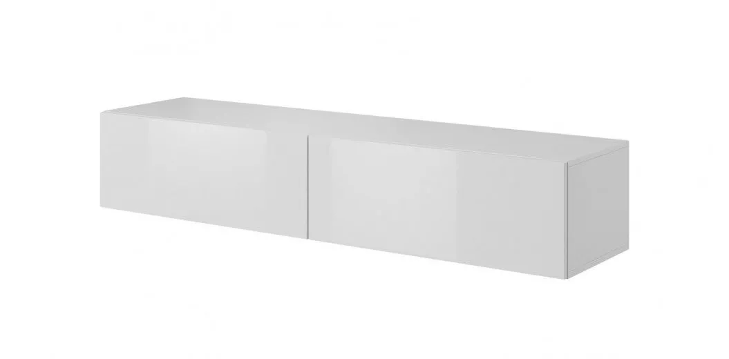 Commode TV en MDF et pâle, avec 2 portes Livo RTV-160W Blanc, l160xA40xH30 cm