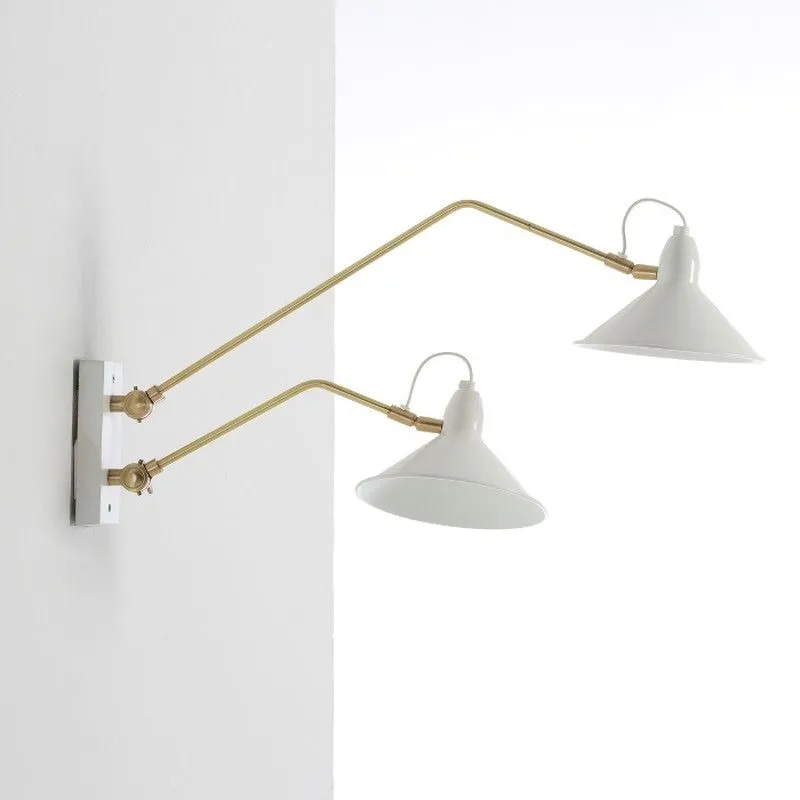 Applique 66x19x40 Métal Blanc / Bronze