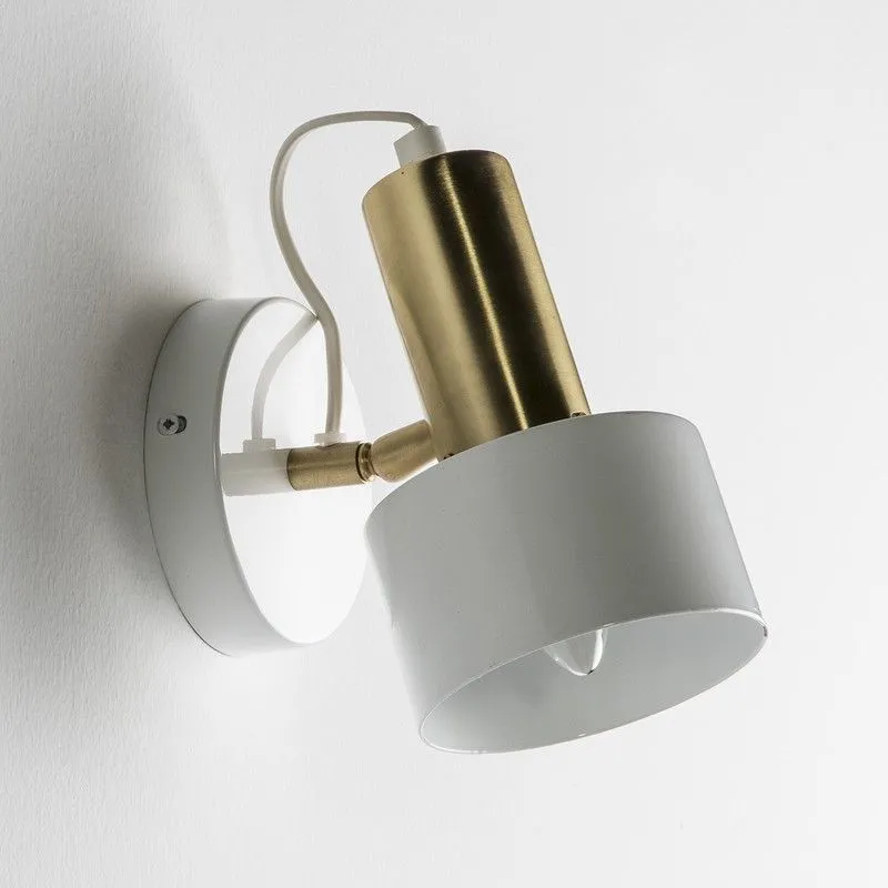 Applique murale en métal blanc/doré, 12x16x19 cm