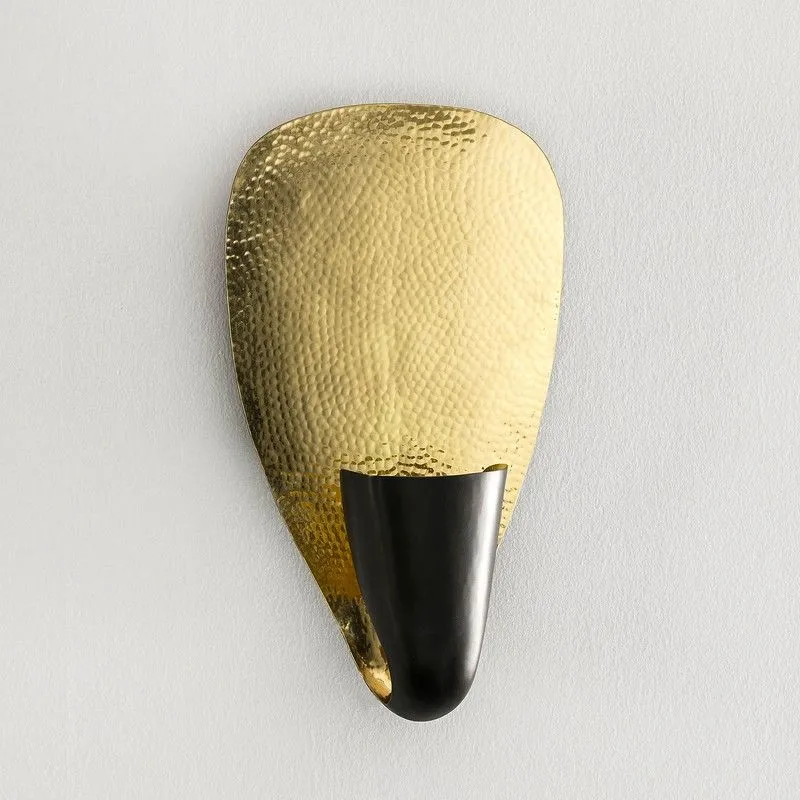 Applique murale en métal doré/noir, 27x16x44cm