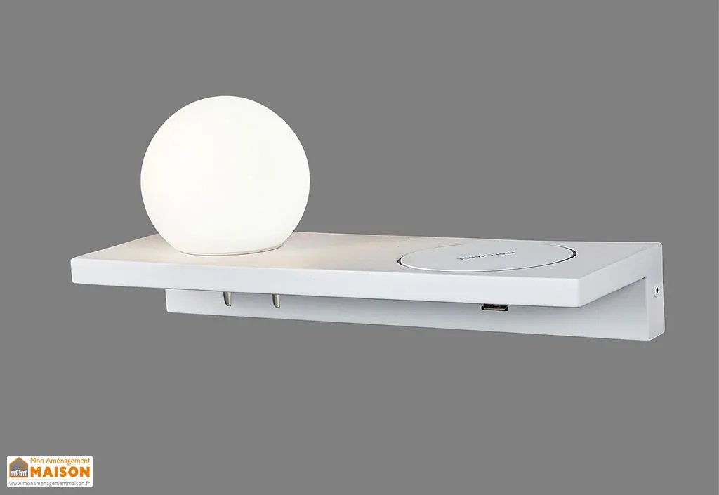 Applique Murale LED avec Chargeur à Induction Sylvana