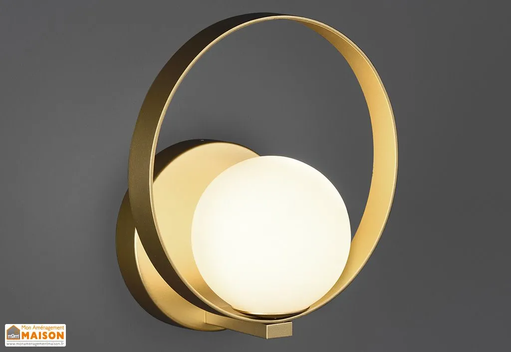 Applique murale LED en métal et verre Halo