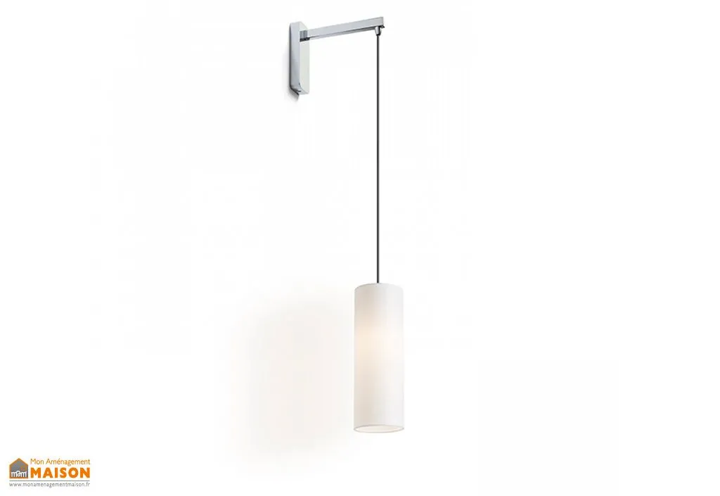 Applique Murale en Métal avec Abat-Jour en Textile Hudson Blanc