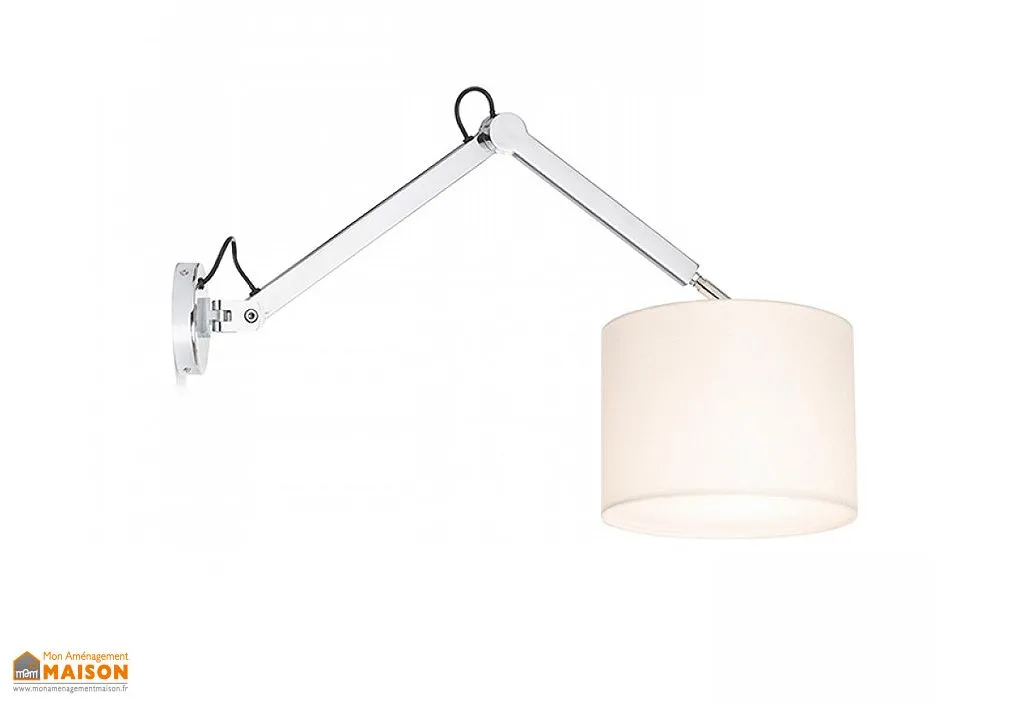 Applique Murale en Métal avec Abat-Jour en Textile Madison