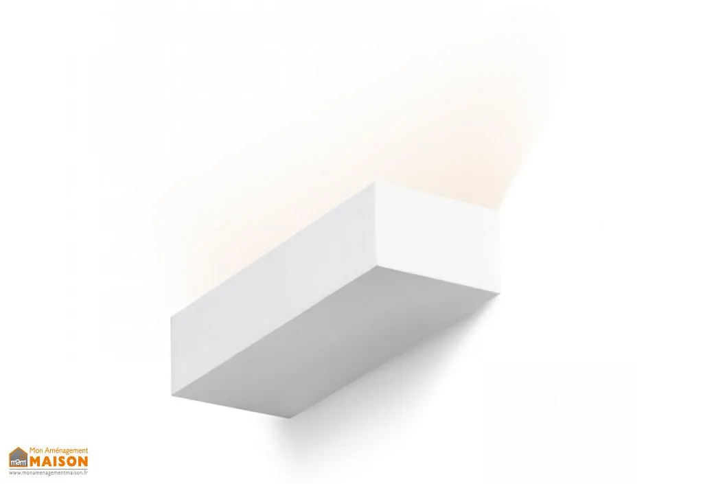 Applique Murale Rectangulaire en Plâtre Wim Blanc