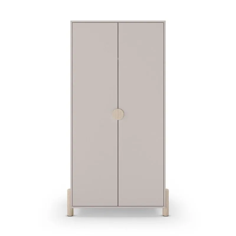 Armoire 2 portes en bois couleur crème, 92,8 x 45 x 180 cm | Énola