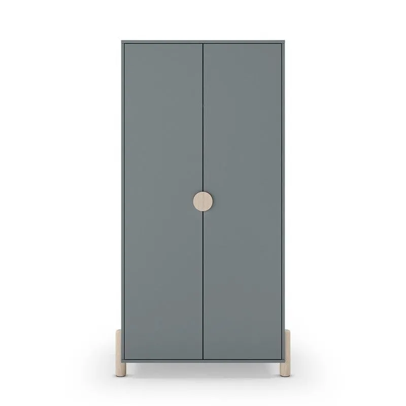 Armoire 2 portes en bois vert, 92,8 x 45 x 180 cm | Énola