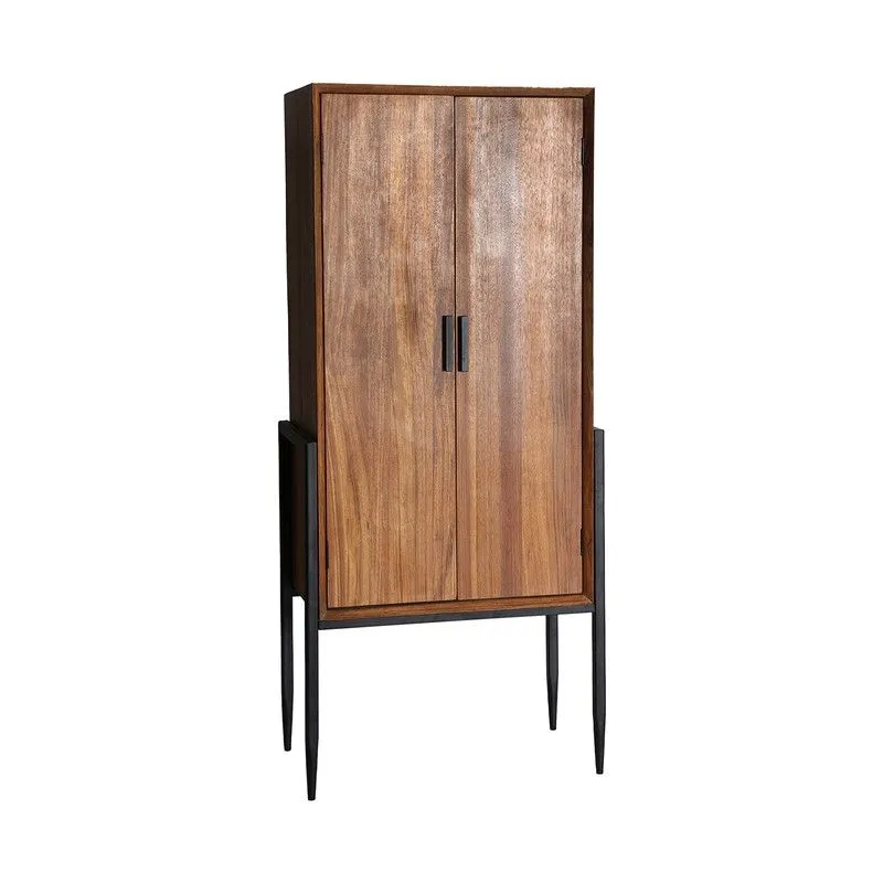Armoire en bois de sapin marron, 70 x 40 x 160 cm | Lauris