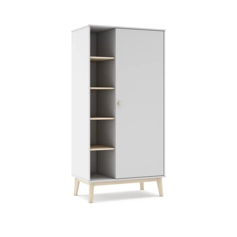 Armoire en pin blanc et naturel, 90 x 52 x 181 cm | Esteban