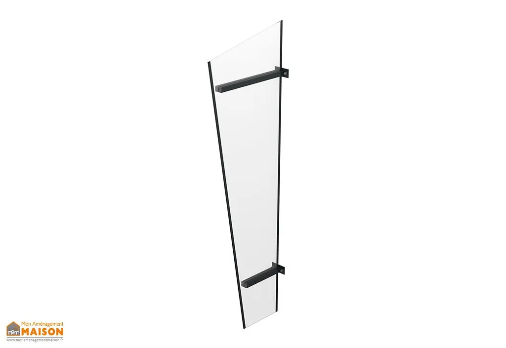 Auvent de porte latéral en aluminium et acrylique – 185 x 60 cm