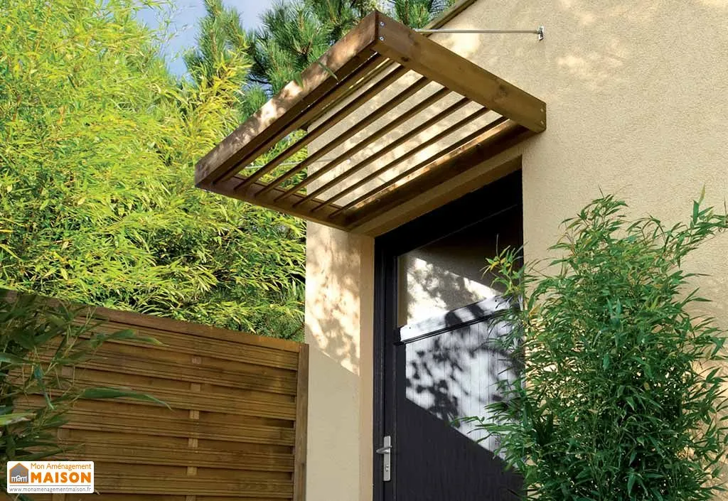 Auvent pour Porte d'Entrée Plat en Sapin Lumilam + Polycarbonate