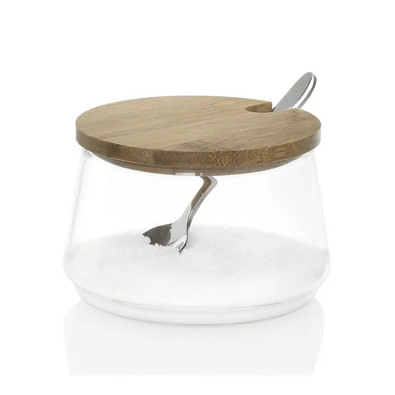 Sucrier / Verre / Cuillère en Bambou 250ml, Ø8.5x5.5cm