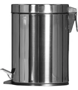Poubelle à pédale rond argent inox Probbax