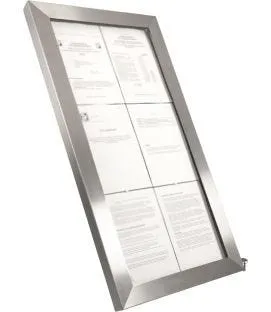 Porte-menu lumineux rectangulaire 6 pages led Securit