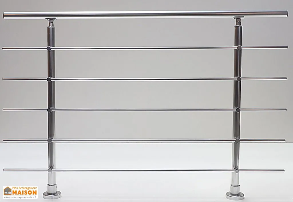 Garde-corps en aluminium avec main courante ronde – 1,5 m