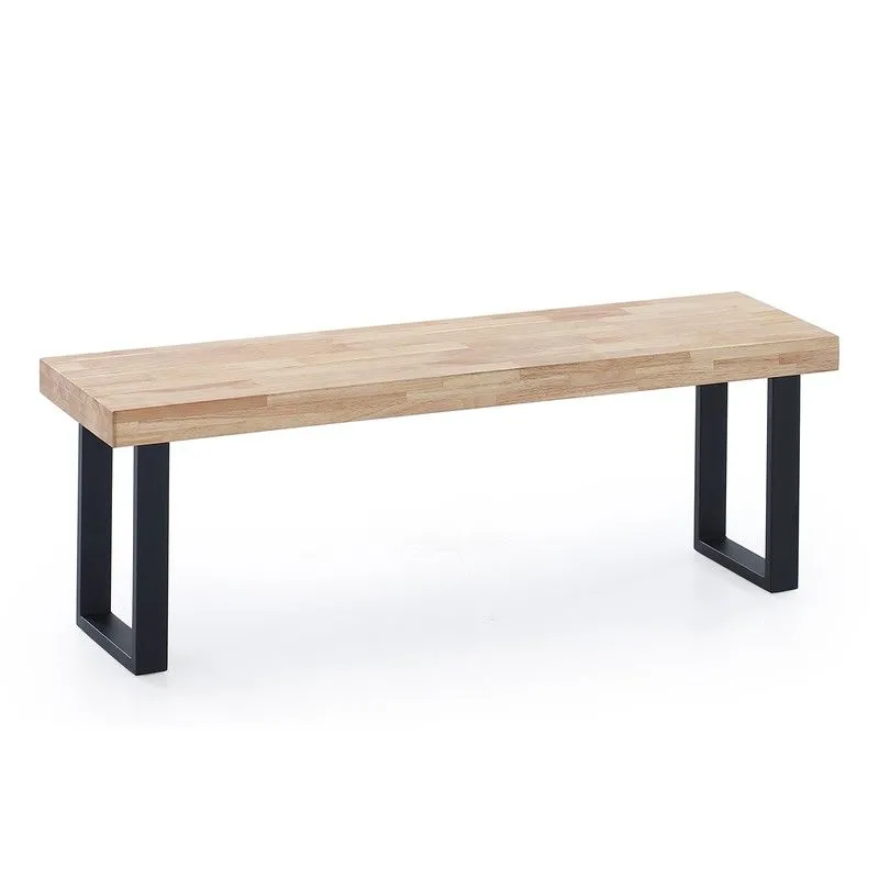 Banc bois et métal naturel/noir, 120 x 47 x 34 cm | Loft
