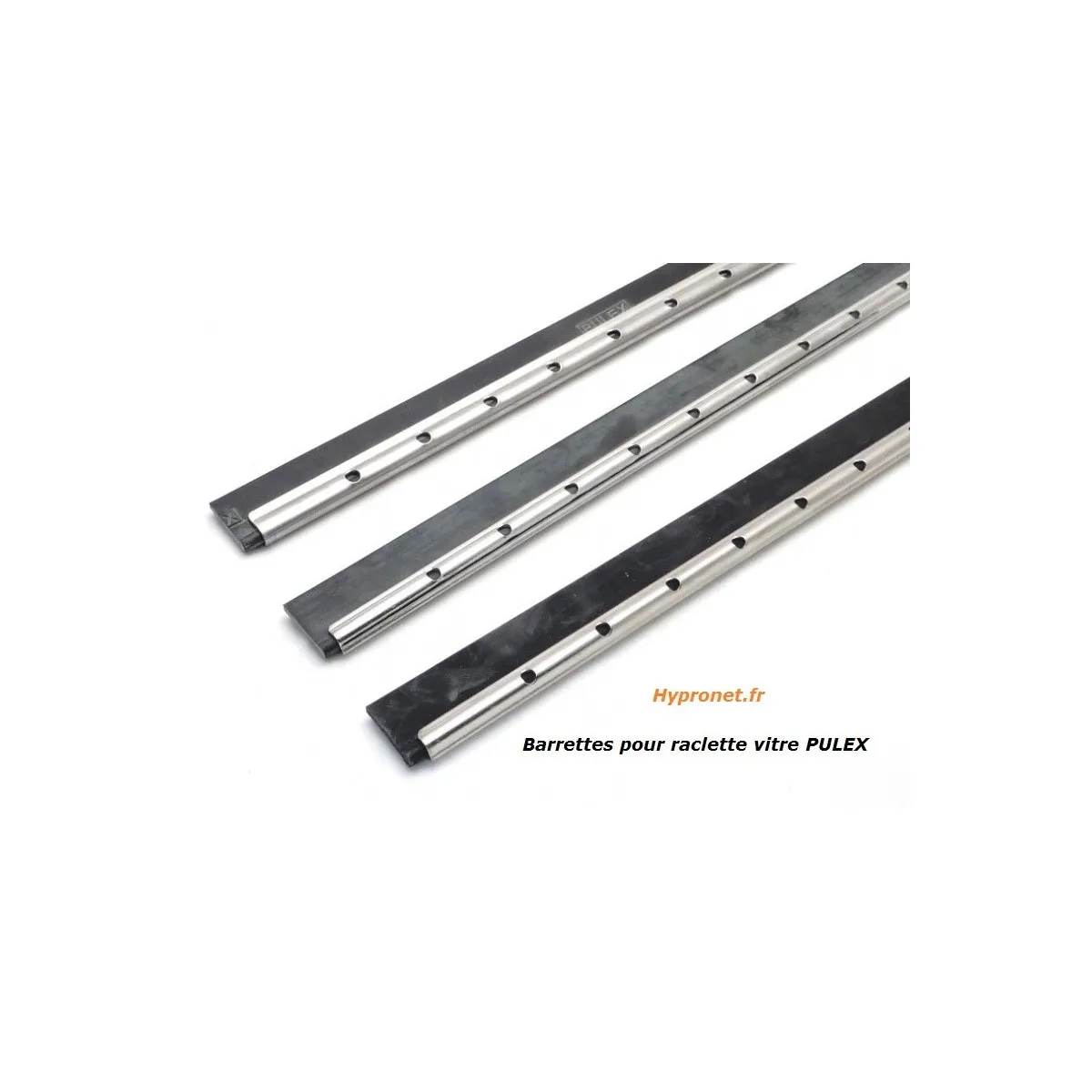 Barrette vitre inox avec caoutchouc Pulex 55 cm