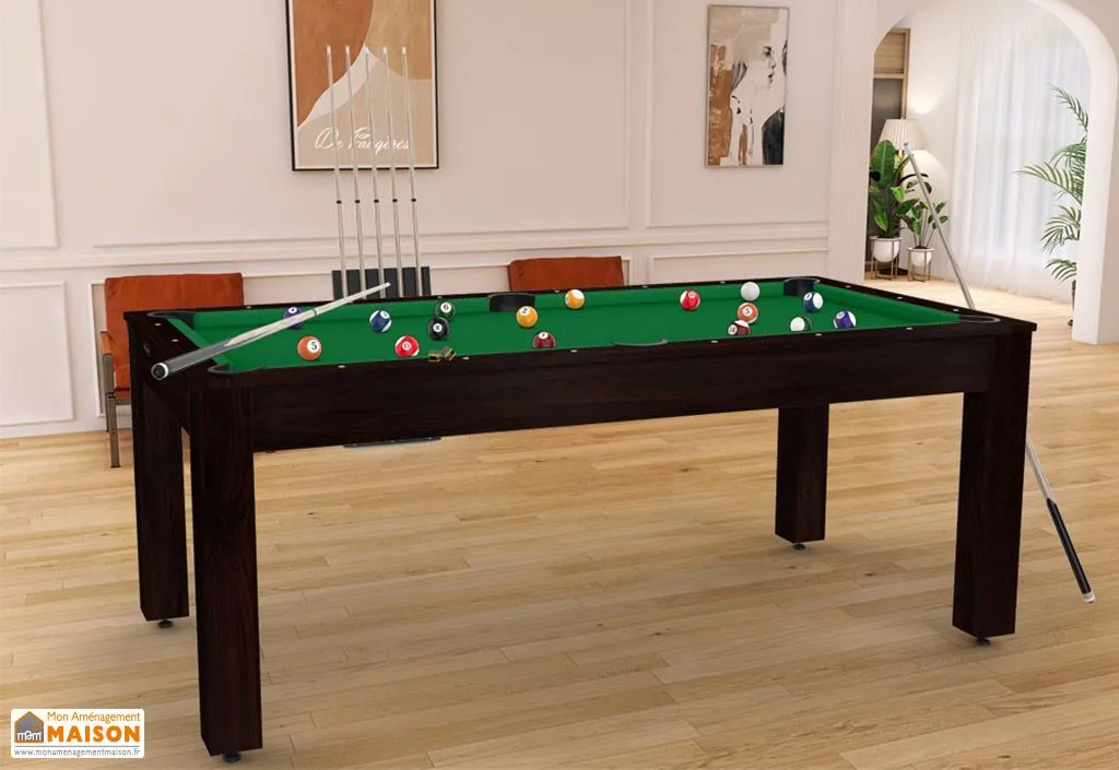 Billard américain convertible en bois – Wengé boisé