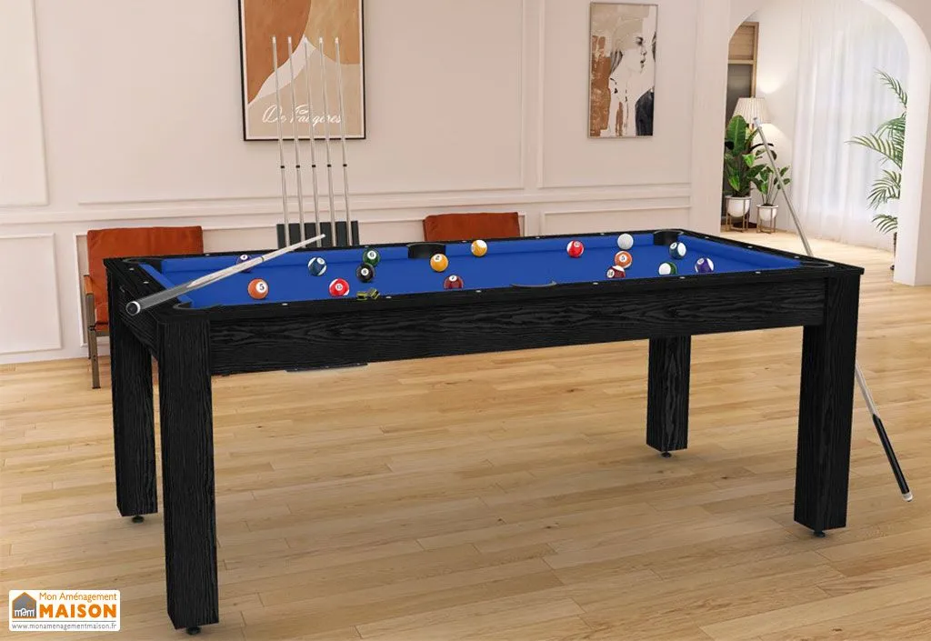Billard américain convertible en bois – Noir boisé